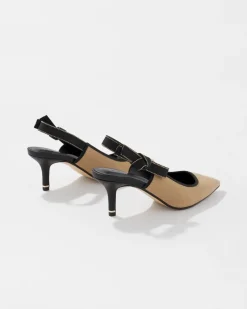 Canvas Slingback Kitten Heel Pump*White House Black Market New