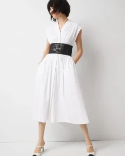 Cap Sleeve Belted Midi Dress*White House Black Market Discount