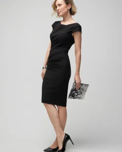 Cap Sleeve Draped Sheath Dress*White House Black Market Discount