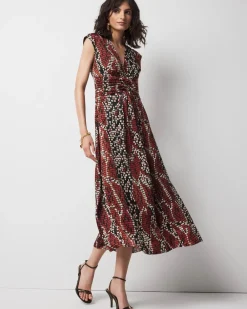 Cap-Sleeve Satin Midi Dress*White House Black Market Best
