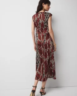 Cap-Sleeve Satin Midi Dress*White House Black Market Best
