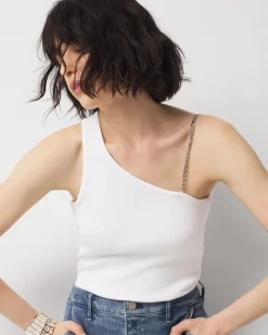 Chain Strap Ribbed Tank*White House Black Market Clearance