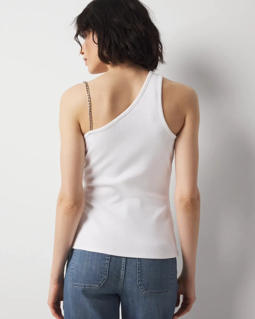 Chain Strap Ribbed Tank*White House Black Market Clearance