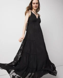 Chiffon Burnout Maxi Dress*White House Black Market Hot