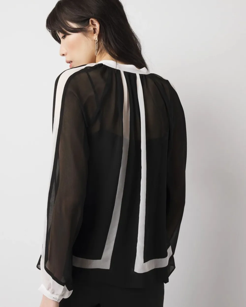 Chiffon Colorblock Blouse*White House Black Market Fashion