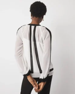 Chiffon Colorblock Blouse*White House Black Market Clearance