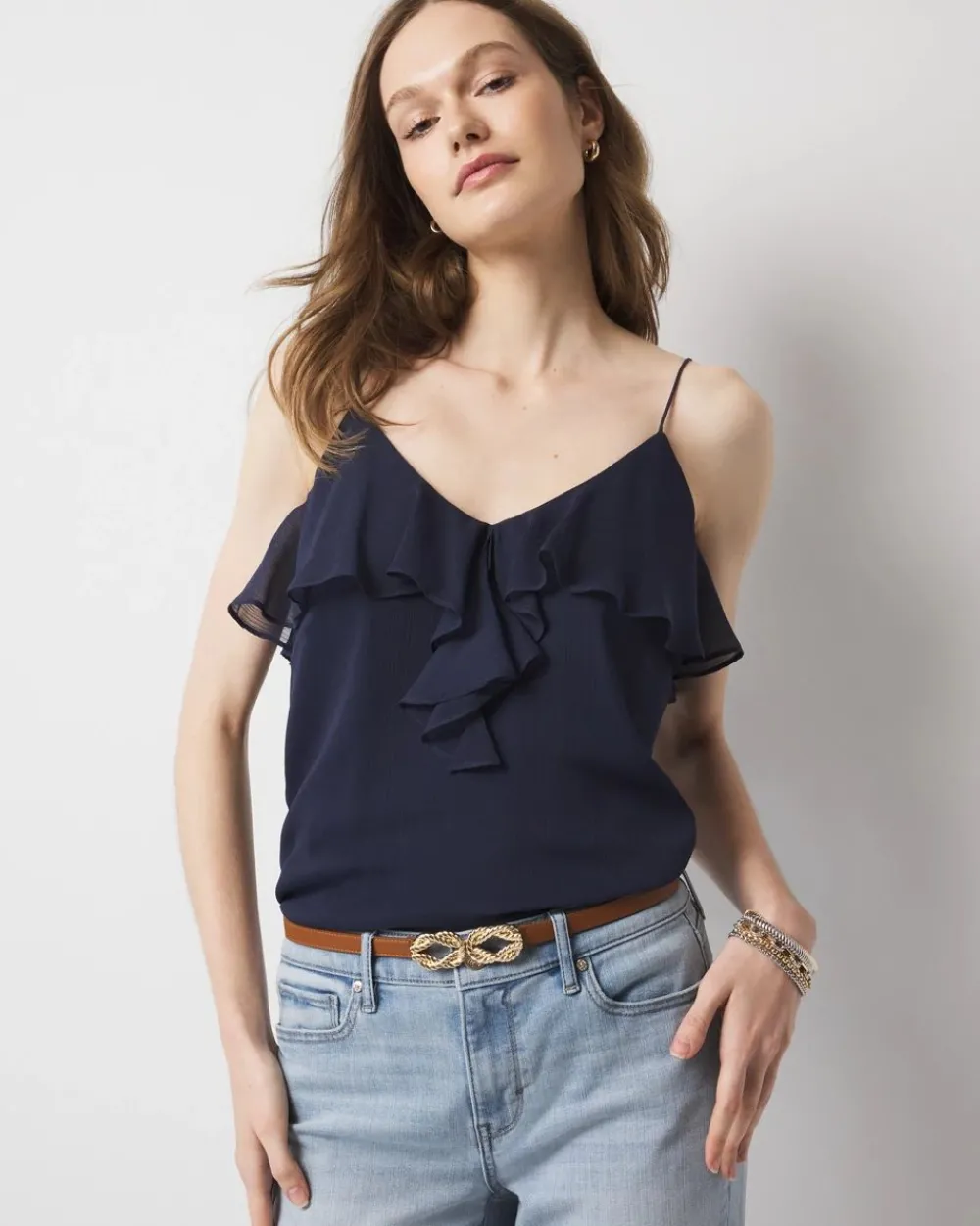 Chiffon Ruffle Camisole*White House Black Market New
