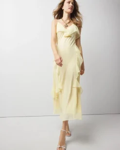 Chiffon Ruffle Slip Dress*White House Black Market Online