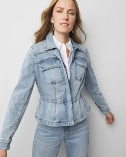 Cinched-Waist Denim Jacket*White House Black Market Fashion