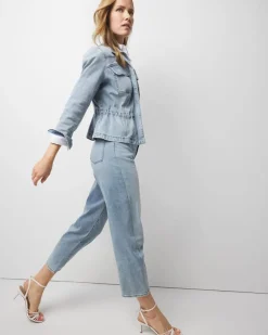 Cinched-Waist Denim Jacket*White House Black Market Fashion
