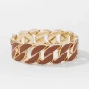 Cognac Textured Leather Link Bracelet*White House Black Market Discount