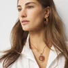 Cognac Textured Leather Pendant Necklace*White House Black Market New