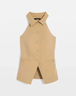 Collared Halter Vest*White House Black Market Clearance