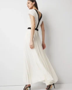 Colorblocked Pleated Maxi Dress*White House Black Market Fashion