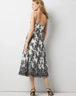 Contrast Lace Midi Dress*White House Black Market Sale