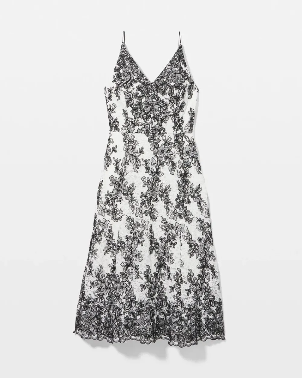 Contrast Lace Midi Dress*White House Black Market Sale