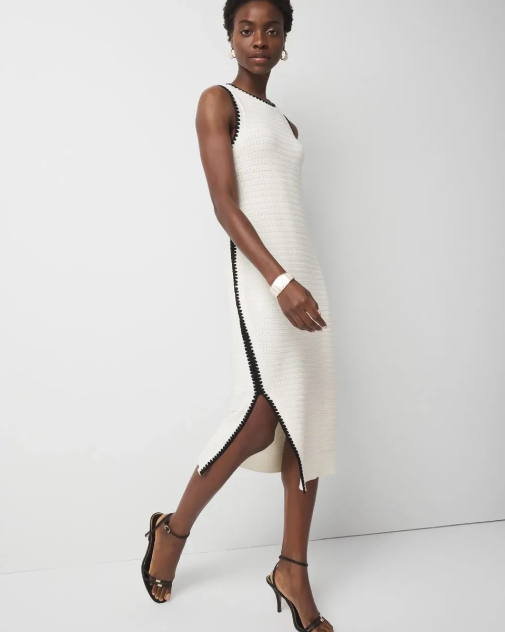 Contrast Trim Sweater Dress*White House Black Market Hot