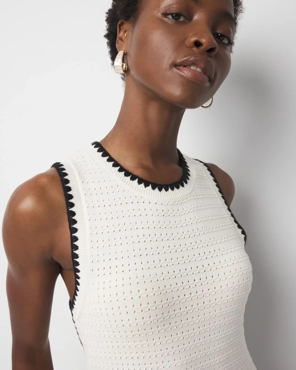 Contrast Trim Sweater Dress*White House Black Market Hot