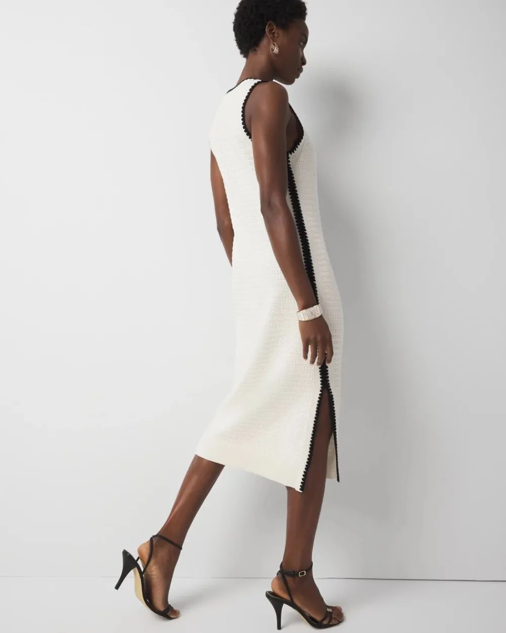Contrast Trim Sweater Dress*White House Black Market Hot
