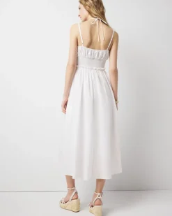 Cotton Poplin Halter Midi Dress*White House Black Market Fashion