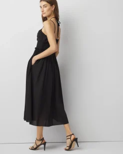 Cotton Poplin Halter Midi Dress*White House Black Market Clearance
