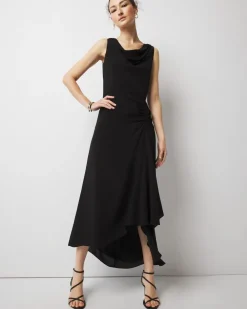 Cowl Neck Ruched Midi Dress*White House Black Market Online