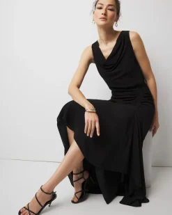 Cowl Neck Ruched Midi Dress*White House Black Market Online