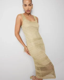 Crocheted Lurex Tank Dress*White House Black Market Discount