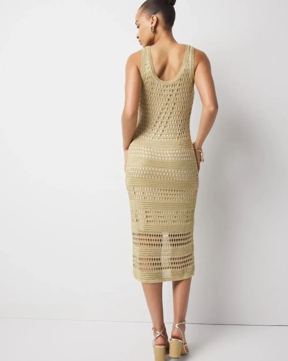 Crocheted Lurex Tank Dress*White House Black Market Discount