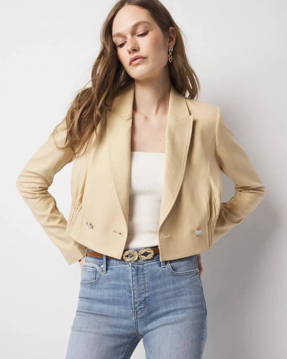 Cropped Double-Breasted Jacket*White House Black Market Outlet