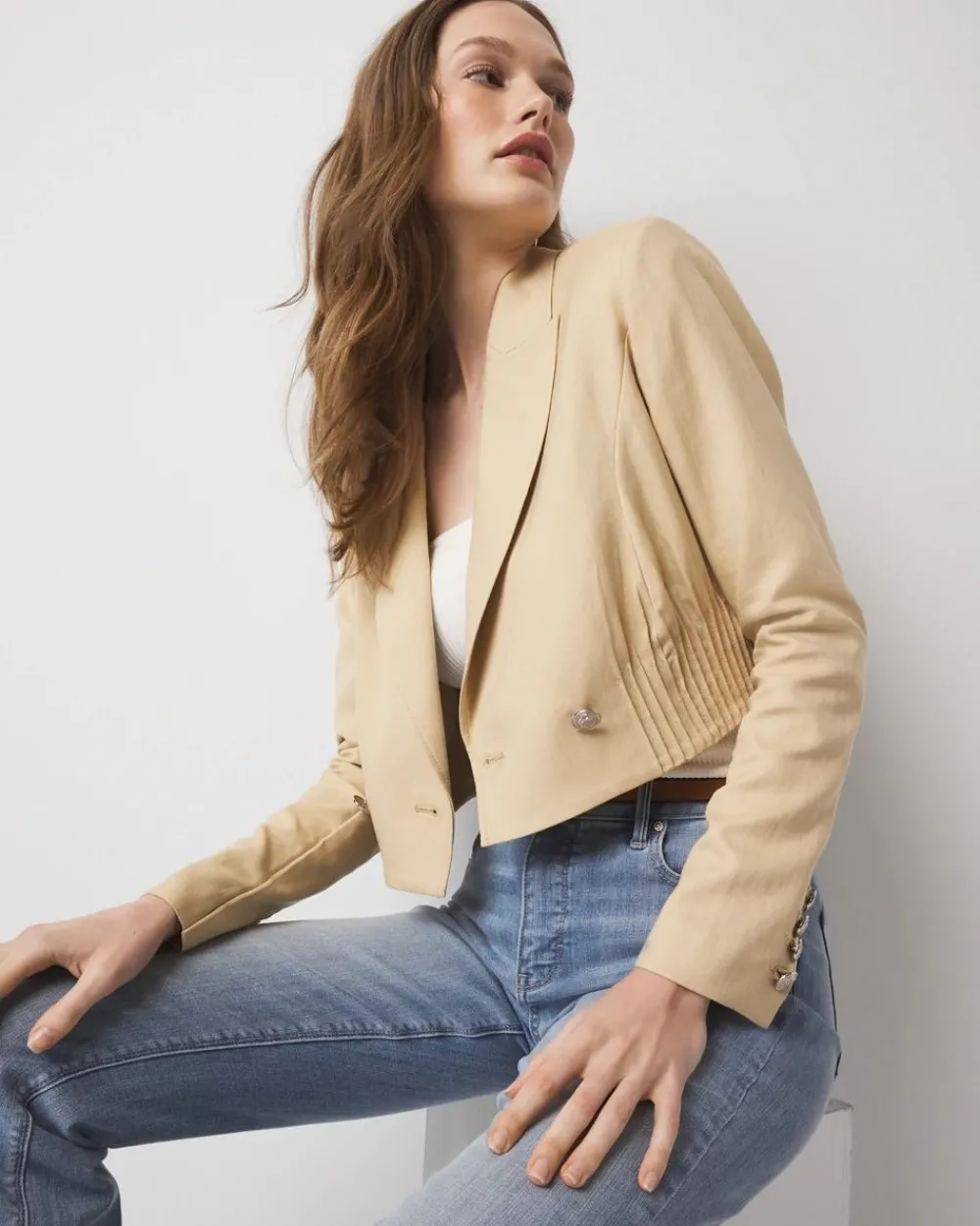 Cropped Double-Breasted Jacket*White House Black Market Outlet