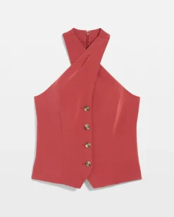 Crossover Halter Vest*White House Black Market New