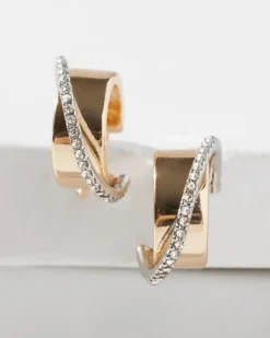 Crystal Pave Huggie Earrings*White House Black Market Online