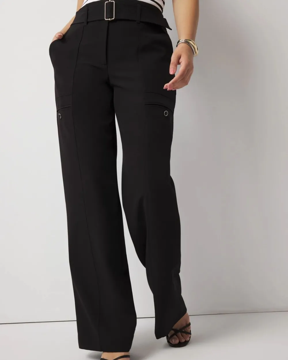 Curvy Belted Utility Wide Leg Pant*White House Black Market Outlet