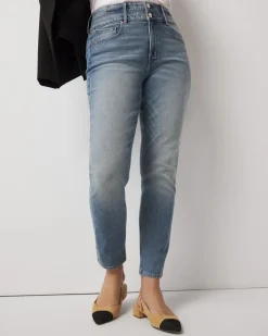 Curvy Extra High-Rise Double Waistband Slim Ankle Jeans*White House Black Market Fashion