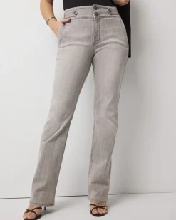 Curvy Extra High-Rise Novelty Button Bootcut Jeans*White House Black Market Hot