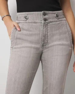 Curvy Extra High-Rise Novelty Button Bootcut Jeans*White House Black Market Hot