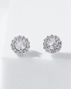 CZ Halo Stud Earrings*White House Black Market Hot