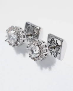 CZ Halo Stud Earrings*White House Black Market Hot