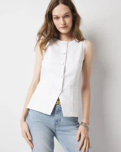 Denim Button Front Vest*White House Black Market Outlet