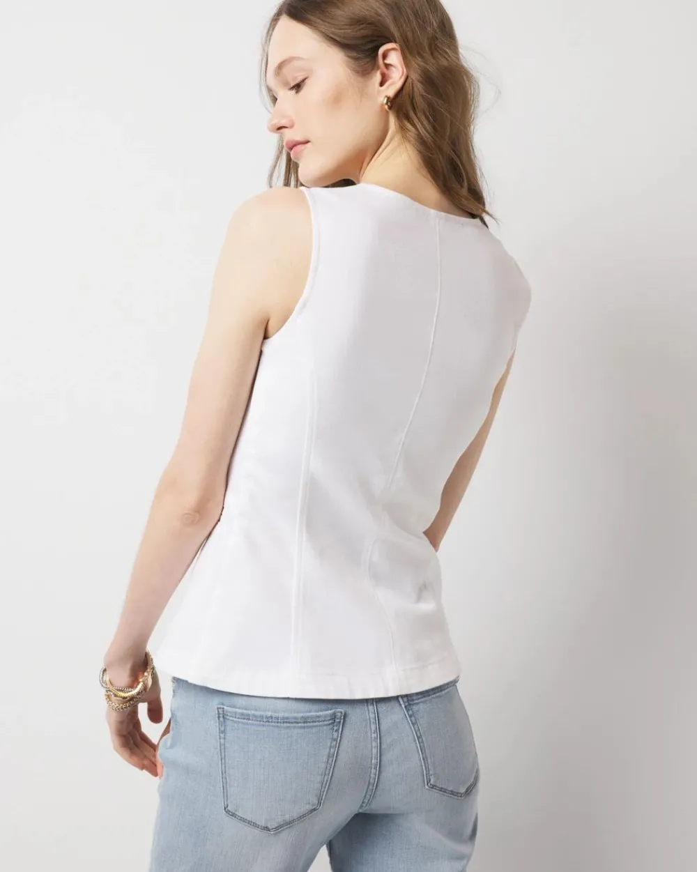 Denim Button Front Vest*White House Black Market Outlet