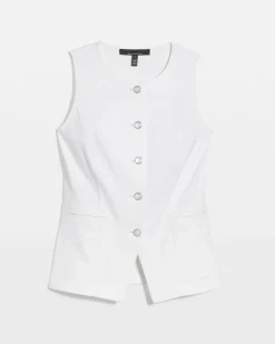 Denim Button Front Vest*White House Black Market Outlet