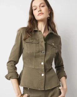 Denim Peplum Jacket*White House Black Market Clearance