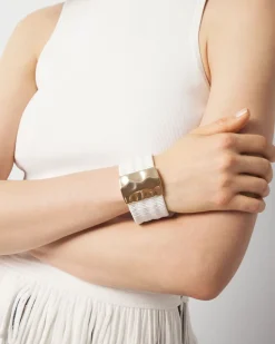 Ecru Raffia + Gold Cuff*White House Black Market New