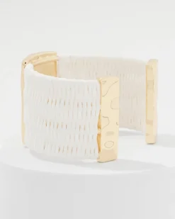 Ecru Raffia + Gold Cuff*White House Black Market New