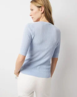 Elbow-Sleeve Henley Sweater*White House Black Market Online