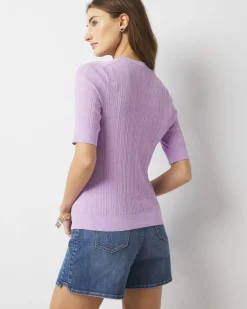 Elbow-Sleeve Henley Sweater*White House Black Market Discount