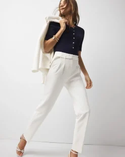 Elbow-Sleeve Henley Sweater*White House Black Market Fashion