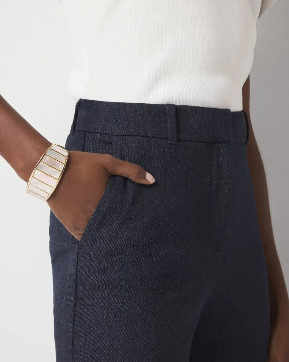 Elle Slim Denim-Look Ankle Pant*White House Black Market Online