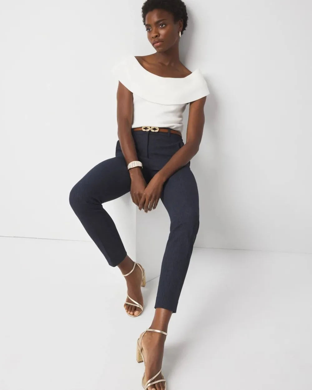 Elle Slim Denim-Look Ankle Pant*White House Black Market Online